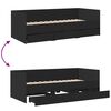 vidaXL Kušetė su stalčiais be čiužinio, juodos spalvos, 75x190 cm