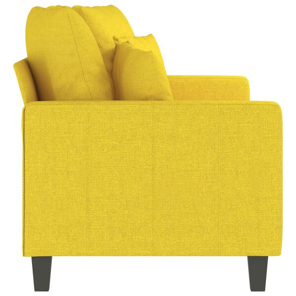 vidaXL Dvivietė sofa, &scaron;viesiai geltonos spalvos, 140cm, audinys