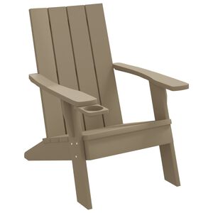 vidaXL Sodo adirondack kėdė, šviesiai ruda, 75x88,5x89,5cm, PP