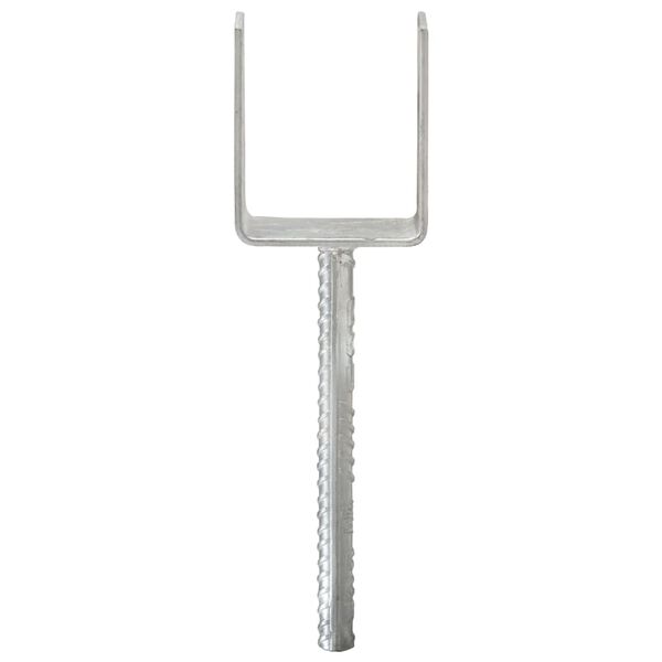 vidaXL Tvoros stulpai, 6vnt., sidabrinės spalvos, 10x6x30cm, plienas