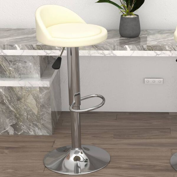 vidaXL Baro taburetė, kreminės spalvos, dirbtinė oda