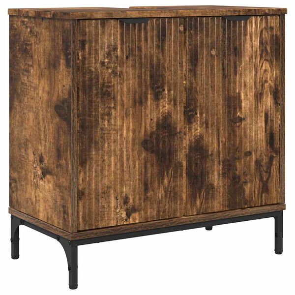 vidaXL Vonios kriauklės spinta Rūkyta ąžuolas 60,5 x 33,5 x 61 cm