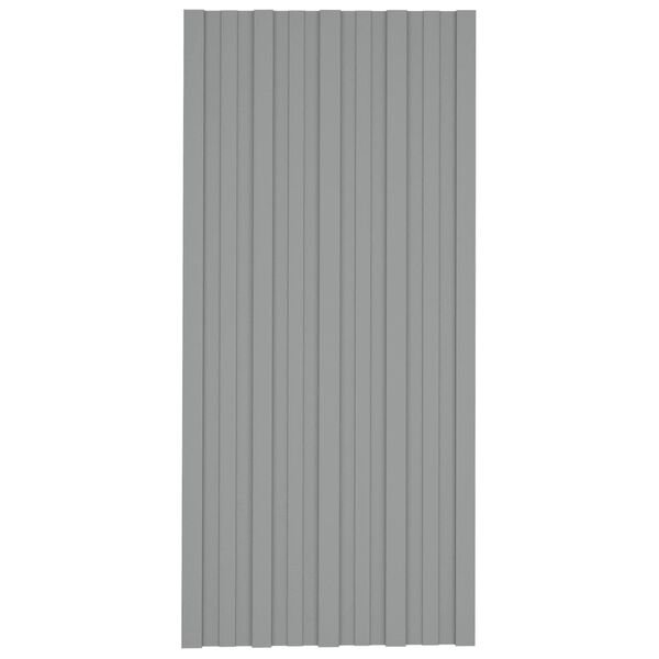 vidaXL Stogo plok&scaron;tė 36 pcs Pilka 100 x 45 cm Galvanizuotas plienas