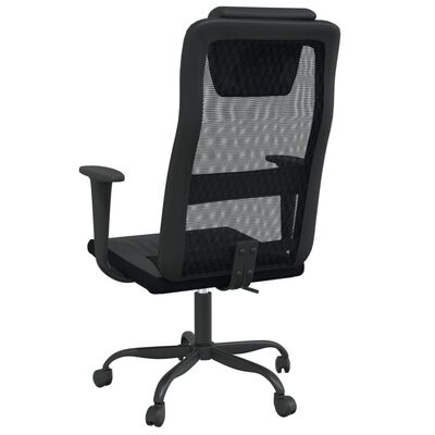 vidaXL Biuro kėdė, juoda, tinklinis audinys ir dirbtinė oda