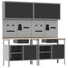 vidaXL Darbastalio komplektas 8 vnt. Juoda ir pilka 200 x 55 x 200 cm