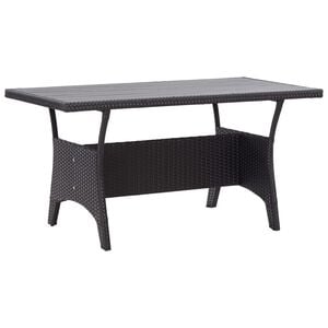 vidaXL Sodo stalas, juodos spalvos, 120x70x66cm, poliratanas