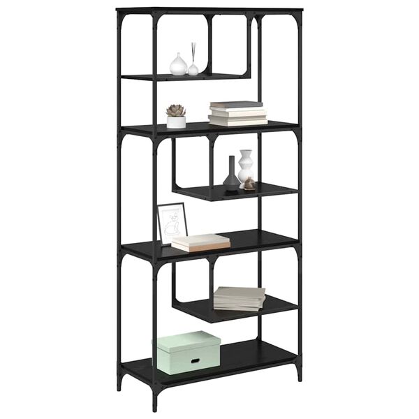 vidaXL Knygų lentyna juoda ąžuolo 81 x 36 x 176 cm Apdirbta mediena