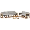 vidaXL Lauko sofos komplektas 8 pcs Natūrali ir &scaron;viesiai pilka