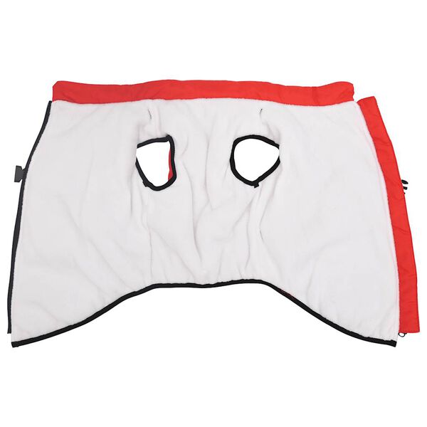 vidaXL Šunų kailis su diržais, atsparus vandeniui, raudonas, L44