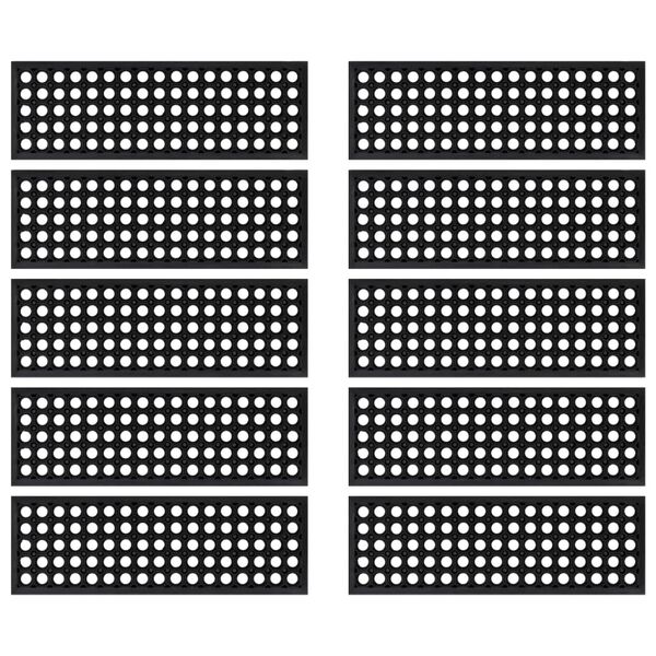 vidaXL Laiptų pakopos, 10vnt., 25x75cm, guma