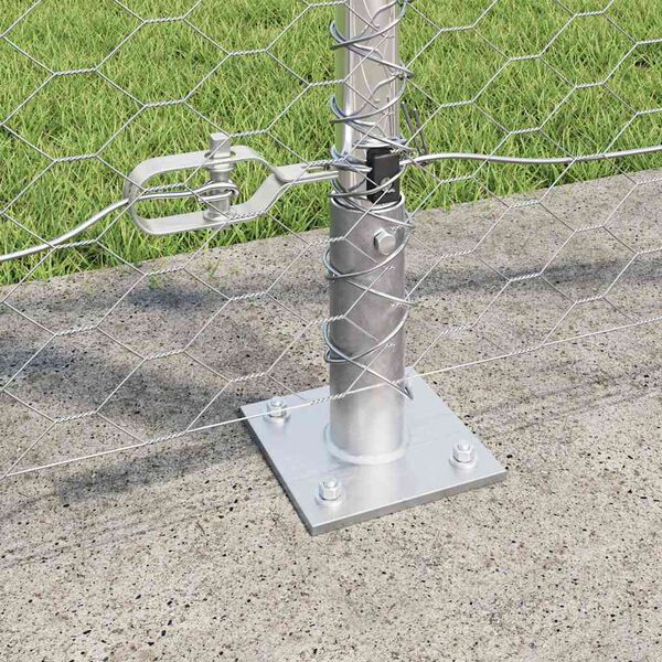 vidaXL Tvora su stulpais Sidabro 1.2 x 10 m PVC dengtas plienas