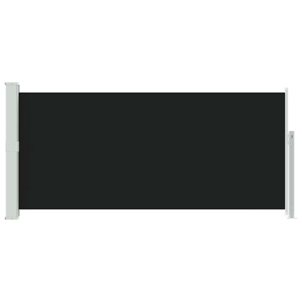 vidaXL I&scaron;traukiama &scaron;oninė pertvara, juodos spalvos, 140x300cm