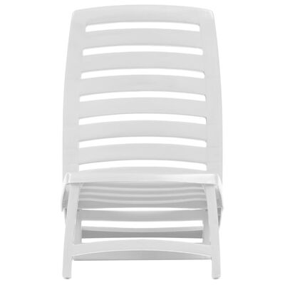 vidaXL Sulankstomos paplūdimio kėdės, 4 vnt., baltos, plastikas