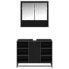 vidaXL Vonios baldų rinkinys 2 pcs Juodas ąžuolas Apdirbta mediena
