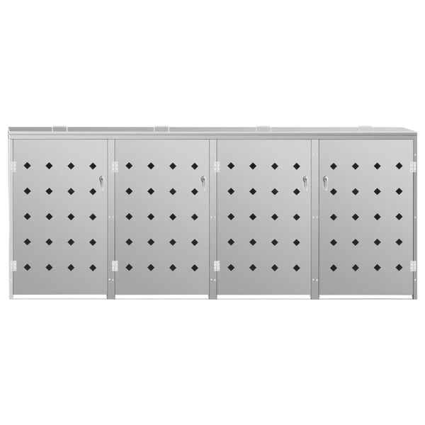 vidaXL Keturvietė konteinerių su ratukais pastogė, 240l, plienas