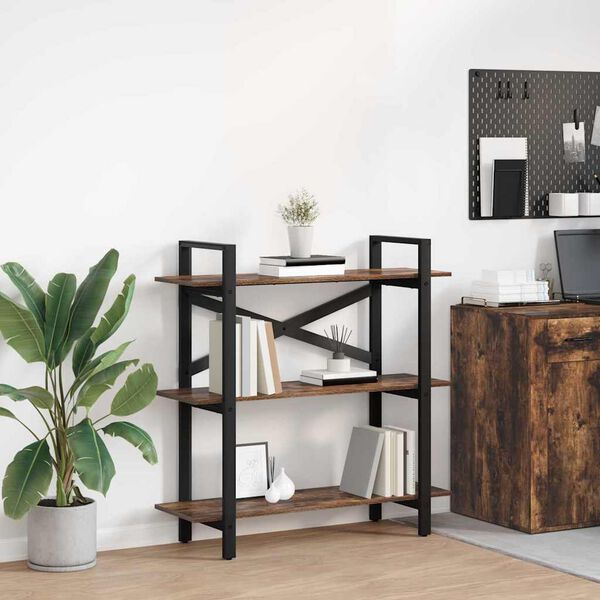 vidaXL Knygų lentyna Rūkyta ąžuolas 100 x 33,5 x 102 cm