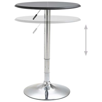 vidaXL Baro stalas, juodos spalvos, MDF, 60cm skersmens