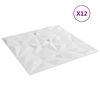 vidaXL Sienų plok&scaron;tės 12 pcs Baltas 50 x 50 cm XPS Putplastis