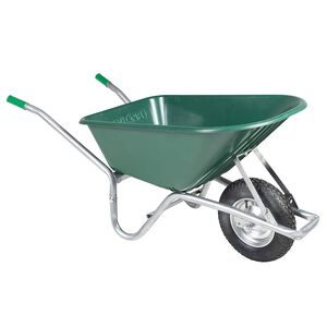 vidaXL Wheelbarrow Green 90 L 150 kg Cinkuotas plienas ir plastikas