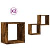 vidaXL Sieninės lentynos 2 pcs Ruda 26 x 15 x 26 cm Apdirbta mediena