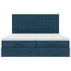 vidaXL Osmanų lovos rėmas su čiužiniais, mėlynas, 200x200cm, aksomas
