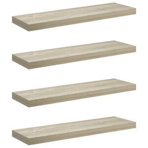 vidaXL Pakabinamos lentynos, 4vnt., ąžuolo, 80x23,5x3,8cm, MDF