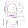 vidaXL Virtuvinė plautuvė, smėl. sp., gran., vieno dub., oval. form.