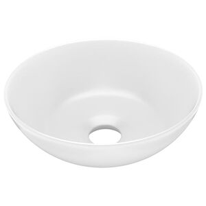 vidaXL Vonios kambario praustuvas, matinis baltas, keramika, apskritas