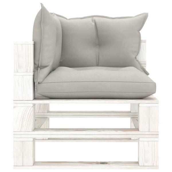 vidaXL Poilsio komplektas i&scaron; palečių su pagalvėmis, 5 dalių, mediena