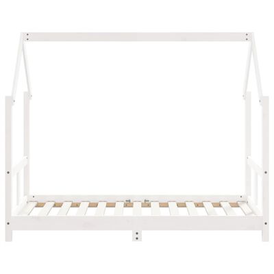 vidaXL Vaikiškos lovos rėmas, baltas, 80x160cm, pušies masyvas