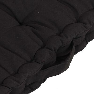 vidaXL Grindų/paletės pagalvėlės, 6vnt., juodos spalvos, medvilnė