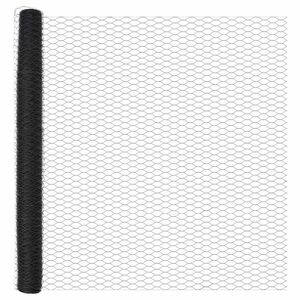 vidaXL Hexagonal Fence with Post 10 x 1,6 m PVC dengtas plienas Pilka