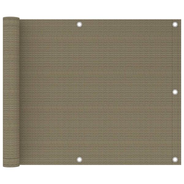 vidaXL Balkono pertvara, taupe spalvos, 75x500cm, HDPE