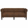 vidaXL Dvivietė chesterfield sofa, rudos spalvos, audinys