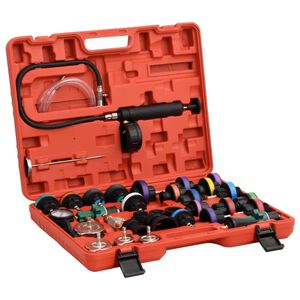 vidaXL Au&scaron;inimo sistemos slėgio matuoklis, raudonas, 52x40,5x9,5cm