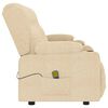vidaXL Keturvietis atlošiamas masažinis krėslas, kreminis, audinys