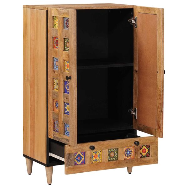 vidaXL Auk&scaron;tas spintelė Natūrali 60 x 33,5 x 100 cm Kietas mango medis