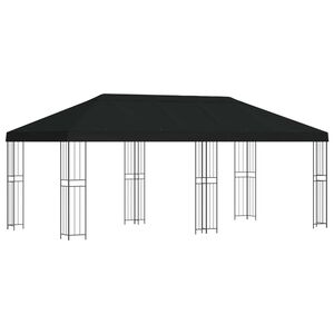 vidaXL Paviljonas su &scaron;oninėmis sienelėmis 6 x 3 m Juoda