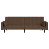 vidaXL Dvivietė sofa-lova su pagalvėmis ir pakoja, ruda, audinys