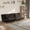 vidaXL Dvivietė sofa-lova su dvejomis pagalvėmis, ruda, audinys