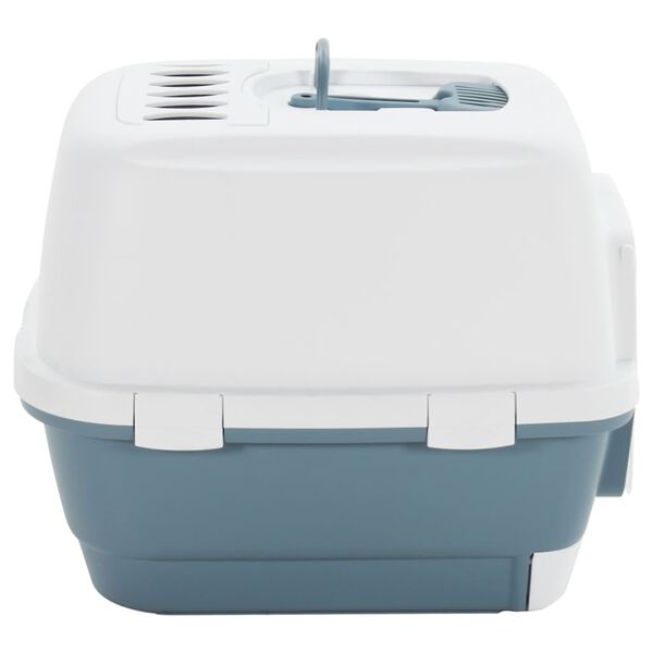 vidaXL Kačių kraiko padėklas, baltas/mėlynas, 58x45x48cm, PP