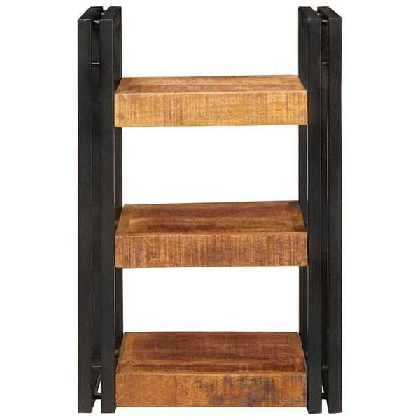 vidaXL Naktinis staliukas Ruda ir juoda Kietas mango medis