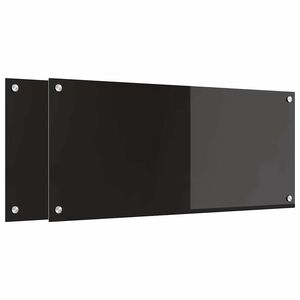 vidaXL Virtuvės užpakalinė plok&scaron;tė 2 pcs Juoda 90 x 40 cm