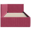 vidaXL Kampinė lovos konstrukcija Vyno raudona 90 cm x 190 cm Aksomas