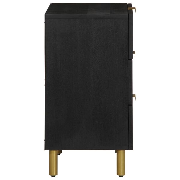 vidaXL Spintelė prie lovos Juoda 50x33x62 cm Inžinierinė mediena