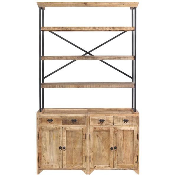 vidaXL &Scaron;oninė spintelė su lentynomis, mango mediena, 120x35x200cm