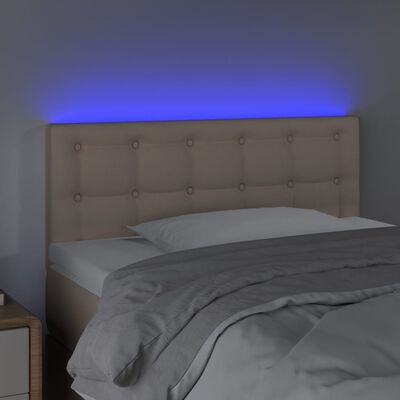 vidaXL Galvūgalis su LED, kapučino spalvos, 100x5x78/88cm