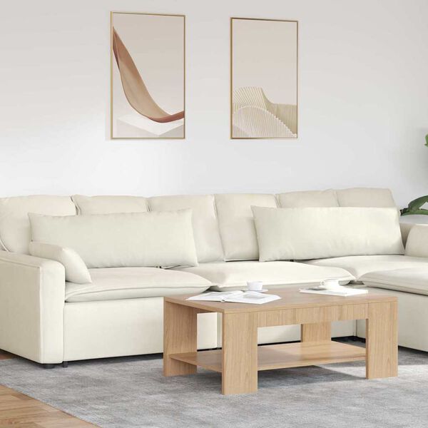 vidaXL Sofa Pagalvės 2 pcs Kreminė 120 x 40 cm Kordūrinis audinys