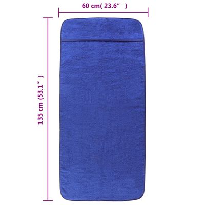 vidaXL Paplūdimio rankšluosčiai, 2vnt., mėlyni, 60x135cm, audinys