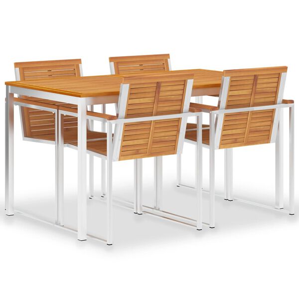 vidaXL Valgomojo komplektas, 7 dalių, tekstilenas ir plienas